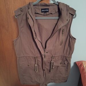 Zenana Outfitters Women's Olive Vest 100% Cotton Size L